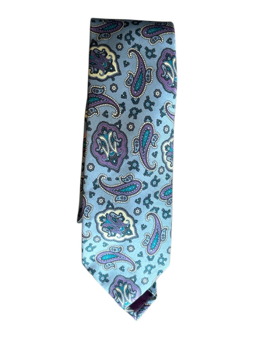 Polo Light Blue & Purple Silk Paisley Men's Ties Light Blue & Purple