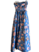 Sachin & Babi Size 2 Blue & Pink Polyester Strapless Boning Belt Side Slit Gown Blue & Pink / 2