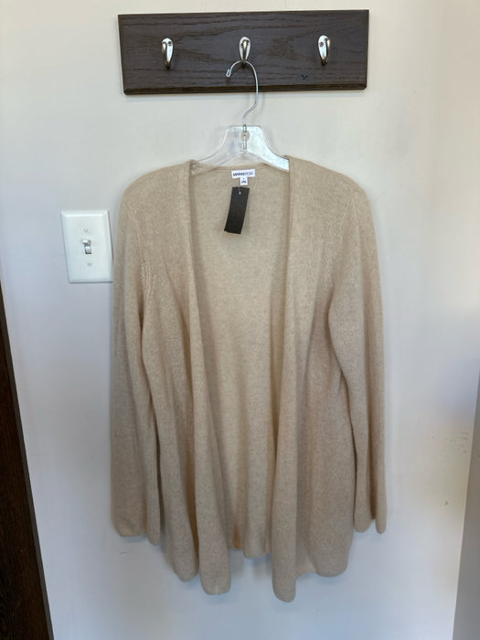 Minnie Rose Size L Tan Cashmere Long Sleeve Open Front Long Sweater