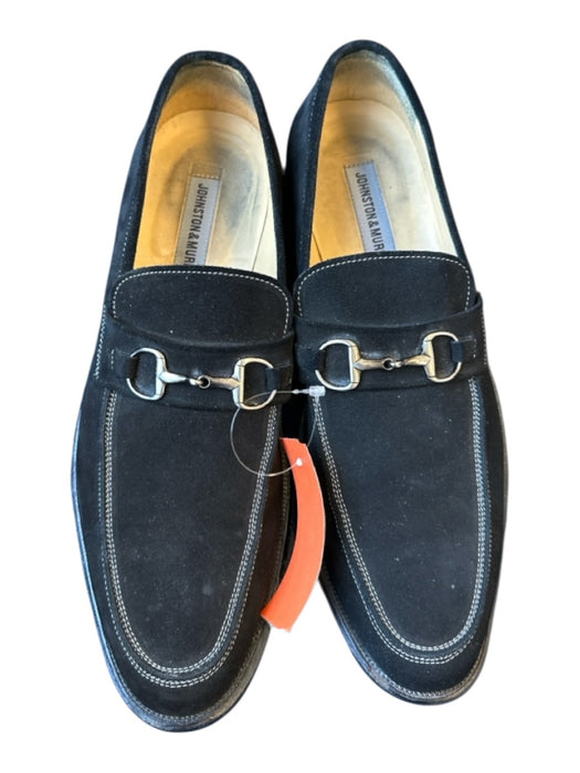 Johnston & Murphy Shoe Size 10.5 Black & Silver Suede Horsebit Men's Loafers Black & Silver / 10.5