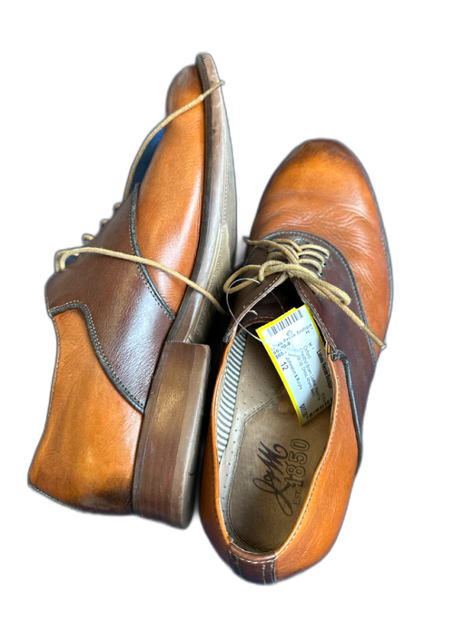 Johnston & Murphy Shoe Size 12 Chestnut Brown Leather Round Toe Lace Up Oxford Chestnut Brown / 12