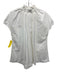 Pomander Place Size Small White Cotton Blend Cap Sleeve Button Front Top White / Small