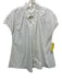 Pomander Place Size Small White Cotton Blend Cap Sleeve Button Front Top White / Small