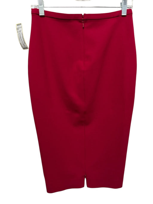 Diane Von Furstenberg Size 6 Red Viscose Blend High Rise Back Zip Slit Skirt Red / 6