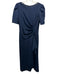Xscape Size 12 Navy Blue Polyester Back Zip Ruched Asymmetric Gown Navy Blue / 12