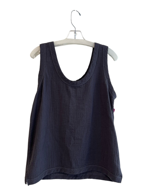 Faherty Size M Grey Cotton Scoop Neck Sleeveless Gauze Top Grey / M