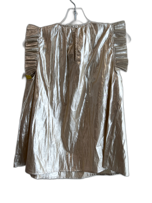 Sea New York Size 2 Champagne No Fabric Tag Sleeveless V Neck Ruffle Detail Top Champagne / 2