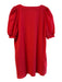 BB Dakota Size M Red Rayon Blend V Neck Short Sleeve Knee Length Dress Red / M