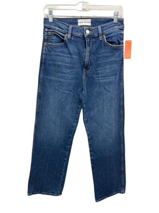 Twin Doves Size 28 Medium Wash Cotton Denim Zip Fly High Rise Straight Leg Jeans Medium Wash / 28