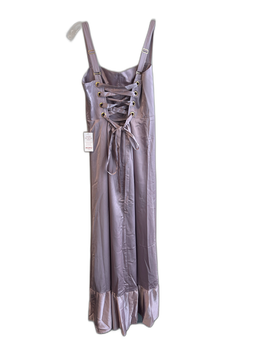 Show Me Your Mumu Size M Purple Polyester Satin Gold Hardware Grommets Gown Purple / M
