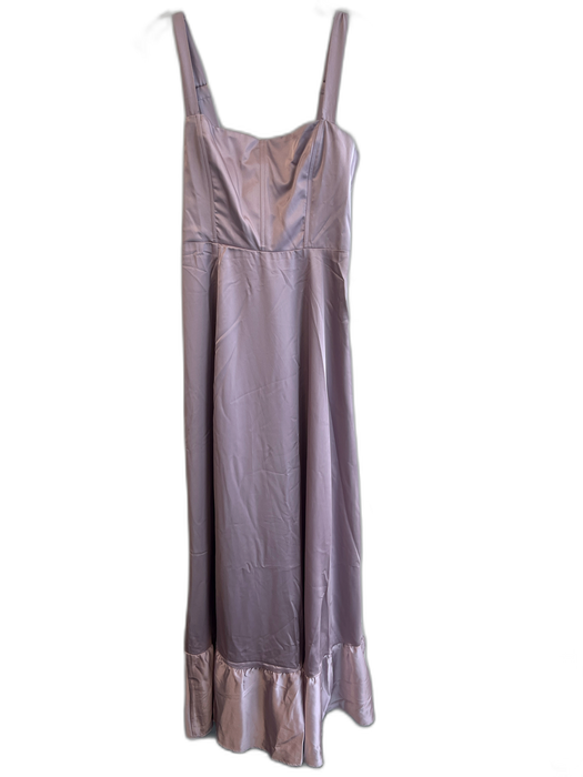 Show Me Your Mumu Size M Purple Polyester Satin Gold Hardware Grommets Gown Purple / M