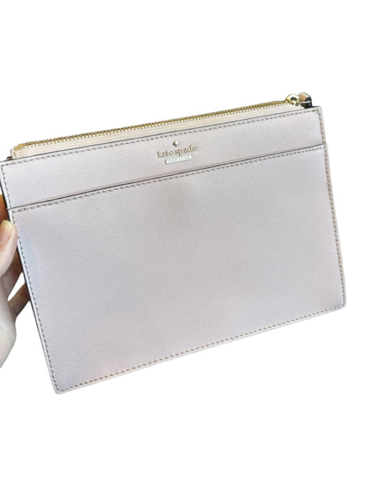 Kate Spade Blush Leather Zip Close Outer Pocket Clutch Bag Blush / S