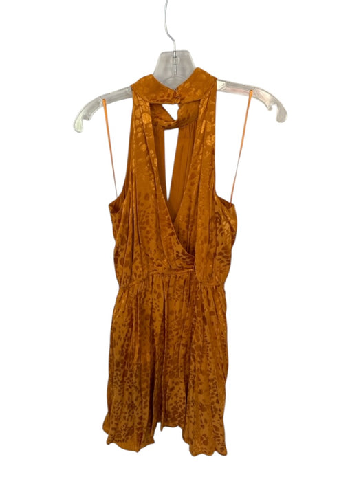 By Anthropologie Size L Marigold Polyester Sleeveless Animal Print Dress Marigold / L