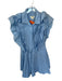 Maeve Size 10 Baby Blue Cotton Flutter Sleeves Button Down Ruffles Dress Baby Blue / 10
