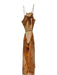 Farm Rio Size XL Orange & cream Linen High Neck Botanical Back Tie Dress Orange & cream / XL