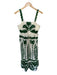 Farm Rio Size L White & Green Cotton Sleeveless Embroidered Flowers Maxi Dress White & Green / L