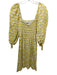 Faithful The Brand Size 6 Green & Yellow Linen Long puff sleeve Floral Dress Green & Yellow / 6