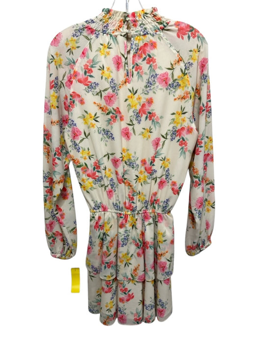 Yumi Kim Size Medium White, Pink, Yellow Polyester Long Sleeve Floral Dress White, Pink, Yellow / Medium