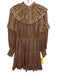 Ulla Johnson Size 6 Pink & Gold Silk Blend Long Sleeve Variegated Stripes Dress Pink & Gold / 6