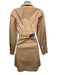 Alexis Size Medium Tan Brown Cotton Long Sleeve Twist Knot Cut Out Dress Tan Brown / Medium