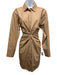 Alexis Size Medium Tan Brown Cotton Long Sleeve Twist Knot Cut Out Dress Tan Brown / Medium