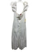 Staud Size 6 White Cotton Blend Puff Sleeves Button Front Gathered Tiered Dress White / 6