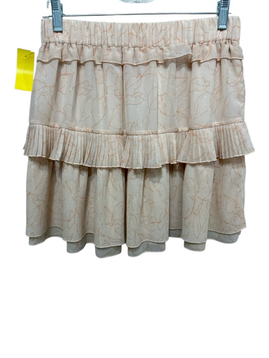 See By Chloe Size 38 Orange & Pink Viscose Elastic Waist Floral Pleated Skirt Orange & Pink / 38