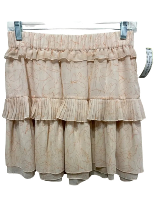 See By Chloe Size 38 Orange & Pink Viscose Elastic Waist Floral Pleated Skirt Orange & Pink / 38