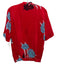 Diane Von Furstenberg Size 4 Red, Blue, White Silk Short Sleeve Floral Top Red, Blue, White / 4
