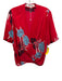 Diane Von Furstenberg Size 4 Red, Blue, White Silk Short Sleeve Floral Top Red, Blue, White / 4