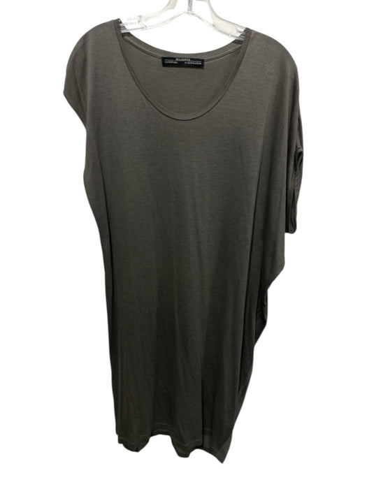 ALLSAINTS Size 6 Taupe Viscose Cap Sleeve Heathered Below Knee Dress Taupe / 6