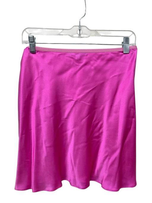 Beautiful People Size Small Hot pink Silk Elastic Waist Satin Mini Skirt Hot pink / Small