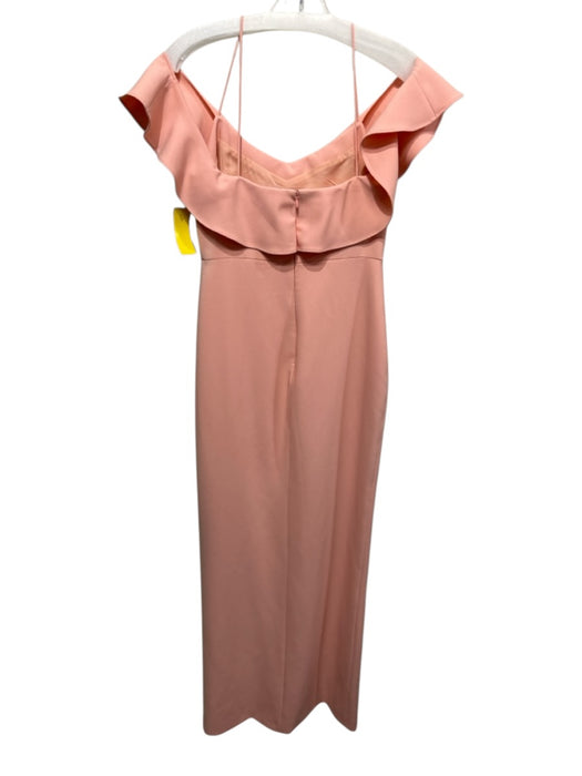 Likely Size 6 Light Pink Polyester Spaghetti Strap Ruffles V Neck Maxi Gown Light Pink / 6