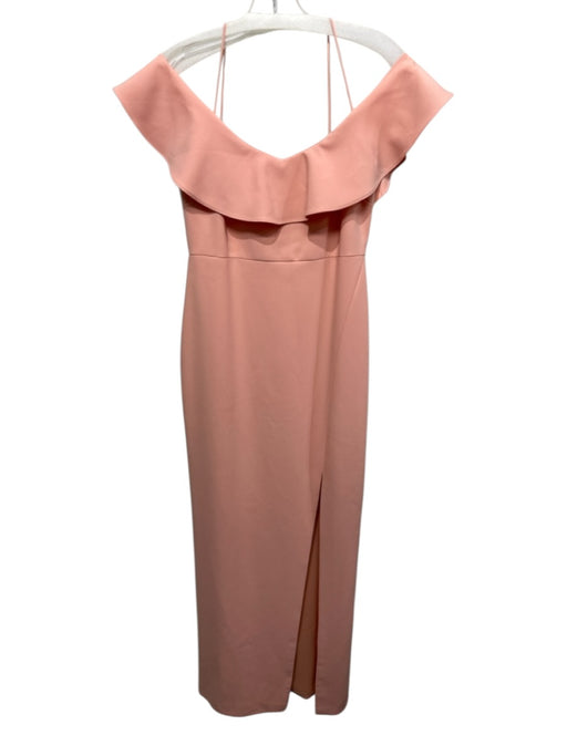Likely Size 6 Light Pink Polyester Spaghetti Strap Ruffles V Neck Maxi Gown Light Pink / 6