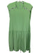 Tibi Size 4 Pastel Green Silk Sleeveless Zip Detail Gathered Dress Pastel Green / 4