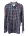 Haspel Size L Navy & Red Cotton Plaid Button Up Button Down Long Sleeve Shirt Navy & Red / L