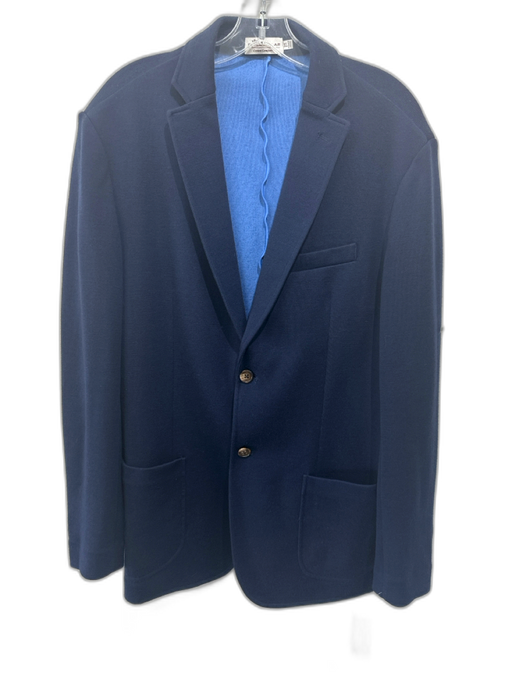 Peter Millar Navy Blue Wool Solid 2 Button Blazer Navy Blue / XL