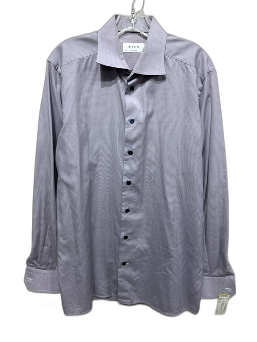 Eton Size 16 Blue & Yellow Cotton Plaid Button Down Men's Long Sleeve Shirt Blue & Yellow / 16