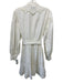 Sea New York Size 10 Cream Linen Blend Floral Lace Button Down Above Knee Dress Cream / 10