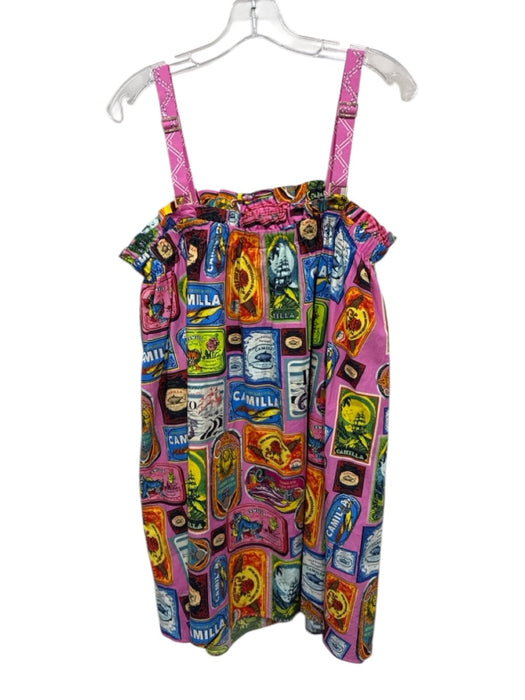 Camilla Size M/L Pink & Multi Organic Cotton Rhinestone tin fish print Dress Pink & Multi / M/L