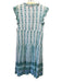 Oliphant Size M White, Teal, Blue Cotton Block Printed Floral Maxi Dress White, Teal, Blue / M