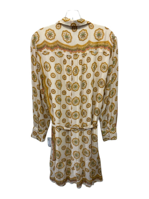 Paige Size L Yellow, Beige, Green, Brown Silk paisley medallion Dress Yellow, Beige, Green, Brown / L