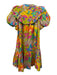 Love The Label Size S Beige, Orange, Multi Cotton Seersucker Abstract Dress Beige, Orange, Multi / S