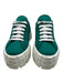 Prada Shoe Size 36 Green & White Nylon Low Top Lug Sole Platform Sneakers Green & White / 36