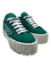 Prada Shoe Size 36 Green & White Nylon Low Top Lug Sole Platform Sneakers Green & White / 36