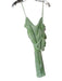 Zara Size Est M Green Spaghetti Strap Tie Dye Cowl neck Gathered Side Dress Green / Est M