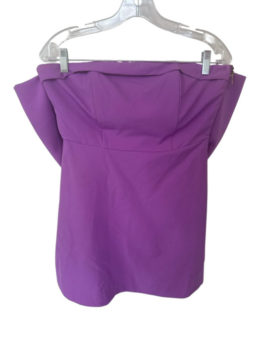 Miou Muse Size M Purple Polyester Strapless Side Zip Back Bow Dress Purple / M