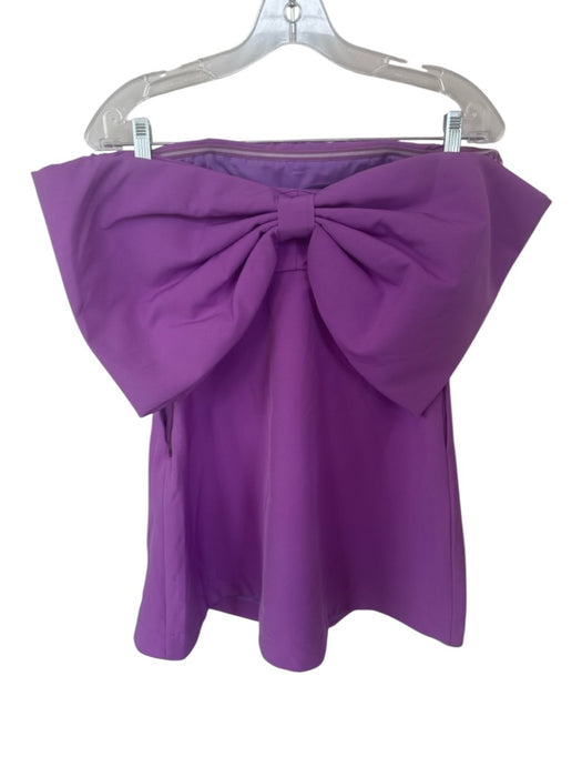 Miou Muse Size M Purple Polyester Strapless Side Zip Back Bow Dress Purple / M