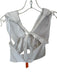 Staud Size 8 White Cotton Halter Neck Cropped Top White / 8