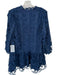 Ciebon Size S Navy Polyester Long Balloon Sleeve Lace Overlay Dress Navy / S